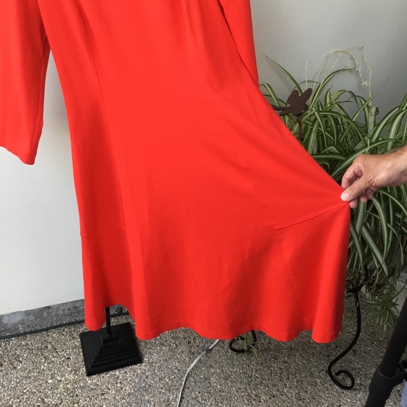 Lands' End Dress Red 3/4 length sleeve, Fit & Flare, career, size medium… - Picture 7 of 9